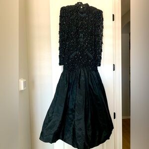 Beautiful Black Sequin Long Balltoom/Black Tie Dress
